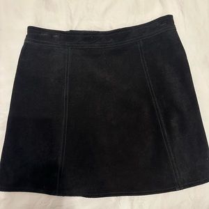x REVOLVE High Waist Suede Zip Skirt in Black